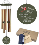 Personalized Cardinal Wind Chimes, 36inch Memorial Wind Chimes, in Loving Memory of Dad/Mom, Sympathy Gifts, Custom Wind Chime for Loss of Loved Ones (Produced in USA)