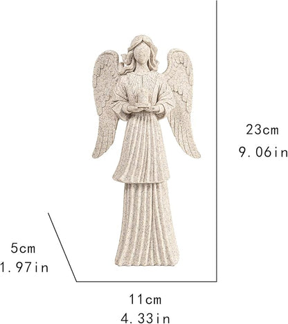 Outdoor Resin Angel Statue, Garden Decor Figurine, 9.06 Inches Tall Angel Garden Sculpture and Statuary, Angel Statue commemorating Spiritual Gifts