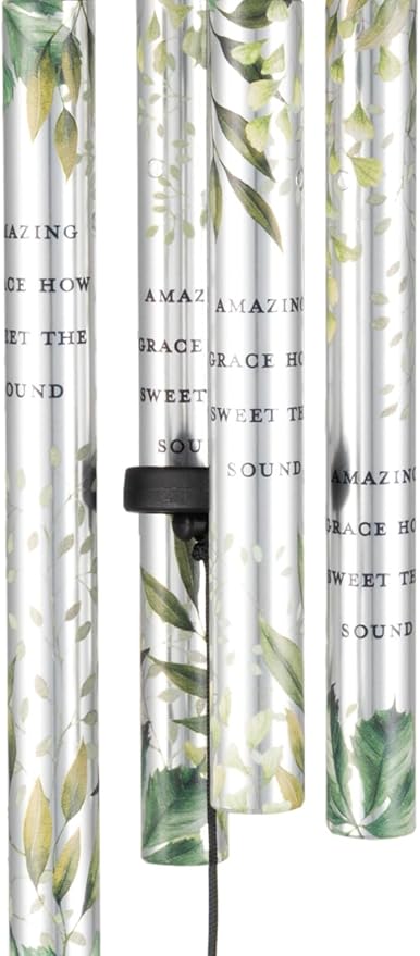 Carson 21" Memorial Windchime 'Amazing Grace How Sweet The Sound' Hymn - Wind Chime Funeral Gift for Loss of Loved One - Indoor Outdoor Decor - Garden Patio Porch Windchimes Wind Spinner