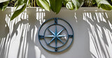 Nightclawing Nautical Compass Wall Decor, Coastal Nautical Beach Decor, Porch Patio Travel Adventure Wall Hanging, 41",Indigo