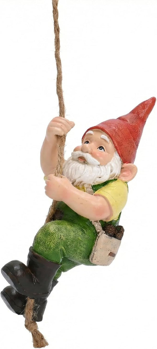 TERESA'S COLLECTIONS Garden Outdoor Decor,Hanging Gnomes Garden Decor,Climbing Gnomes Statue，Waterproof Resin Garden Statue, Garden Gift, Indoor/Outdoor,5.9"
