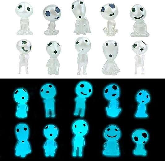 20Pcs Glow in Dark Statues Fairy Garden Accessories Outdoor Luminous Ghost Gnome Elves Miniature Decorations for Decor Plant Tree Patio Lawn Terrace Balcony Yard Micro Landscape Kit