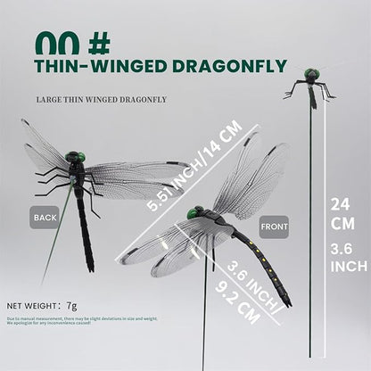 2026 New 40 Pcs Dragon Fly Clips for Bugs Repellent, 3D Artificial Dragonfly Hat Clip, Dragonfly Garden Decor (30PCS)