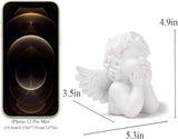 BRABUD Resin White Angle Statue Praying Cherub Statue Indoor Outdoor Home Garden Wings Angel Decoration Figurine Collection 4.9'' TQGJBS70