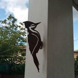 Rusty Metal Bird Silhouettes Garden Fence Decor Woodpecker Gardening Country Metal Bird Robin Yard Art Decoration Steel Outdoor Decor Garden Statues