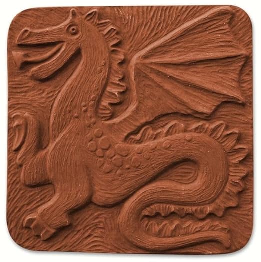 Dragon Stepping Stone Mold, 15.5" Square, Concrete Stepping Stone Mold, Reusable, Durable, Injection Molded Plastic