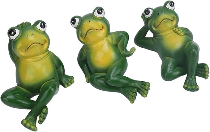 Cute Statues Garden Outdoor Ornament 3Pcs Innovative Simulation Statues Backyard Decor
