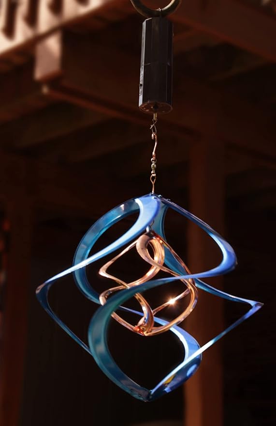 Red Carpet Studios The Original Cosmix Deluxe Helix Wind Spinner, Medium 14-Inch, Double Blue & Copper