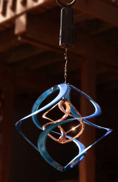 Red Carpet Studios The Original Cosmix Deluxe Helix Wind Spinner, Medium 14-Inch, Double Blue & Copper