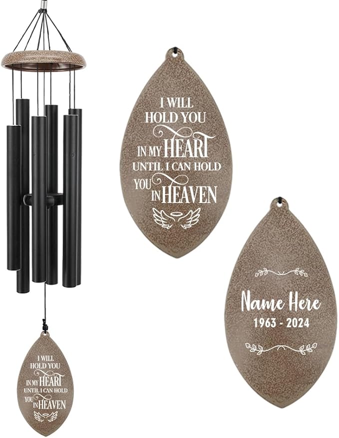 ASTARIN Personalized Name 35" Memorial Wind Chimes for Outside, Metal Sympathy Gifts for Loss of Mother Father Loved One, Bereavement Wind Chime in Memory Gift, Produced in USA