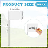 M METERXITY 20-Pack Blank Marking Flags, 15x5.1x4 Inch Waterproof Yard Flags Marking for Lawn/Garden/Irrigation/Landscape/Sprinkler/Survey/Dog Training/DIY [White]
