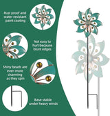 VEWOGARDEN Single-Blade Wind Spinner, Outdoor Metal Wind Spinner with Floral Design for Yard, Garden, Lawn Decor, 10 Inch, 2 Pack