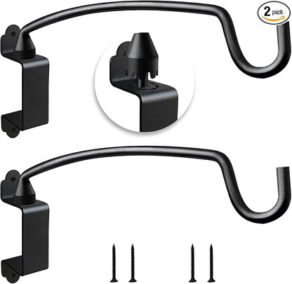 Plant Hooks for Wall,Outdoor Plant Hanging Bracket, Wall Mount Plant Hooks Decorative Wall Hanging Hooks with Ajustable Angles for Bird Feeder, Wind Chimes Metal Black 12.2 Inches