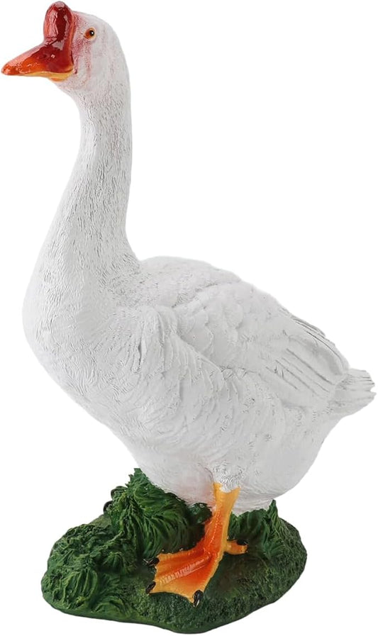 Garden Statues Goose Figurine Farm Animal Sculpture Lifelike Outdoor Statue for Pond Garden Decor Unique Design with Vibrant Colors Yard Ornaments Decor