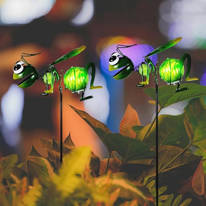 Viveta 2 Pack Solar Figurine Lights, Garden Solar Lights Stake, Ant Decorative Solar Light for Garden Pathway Patio, Waterproof Outdoor Decor