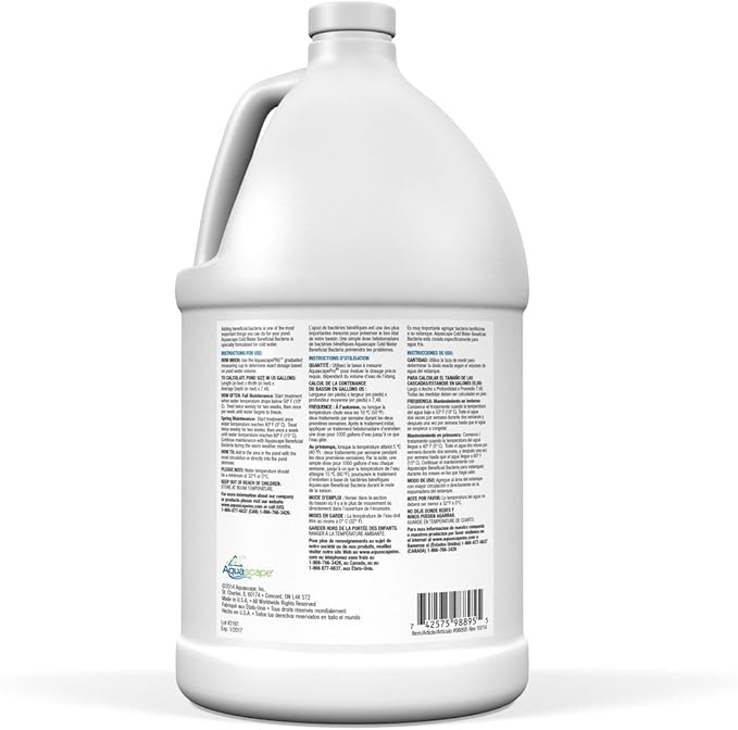 Aquascape 98895 Cold Water Treatment Beneficial Bacteria Liquid 4 LTR/1.1 Gallon for Pond Water Feature Waterfall