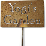 Classic Metal Garden Markers Clearance Items 20 to 33 Inches Tall (Yogi's Garden, Naturally Rusted)