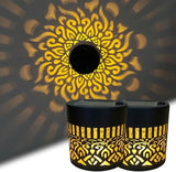 Decorative Solar Mandala Lights, 2026 New Solar Fence Lights Outdoor Metal, Solar Powered Outdoor Deck Step Wall Lights, Mandala Theme Waterproof Fence Light for Garden Post Patio Backyard (2PCS)