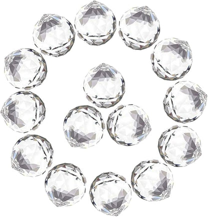MerryNine 30mm/1.18" 15 Pack Crystal Ball Prism Sun Shine Catcher Rainbow Pendants Maker, Hanging Crystals Prisms for Windows, for Feng Shui, for Gift (Clear)