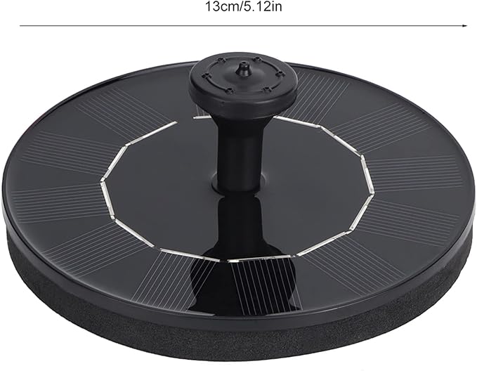 Solar Water Feature Floating Fountain Pump, 3S Fast Start Solar Powered Bird Bath Water Pump with Multiple Nozzles, 1.0W 13cm Compact Aerator for Garden Pond Fish Aquarium Pool