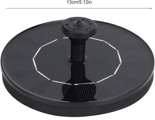 Solar Water Feature Floating Fountain Pump, 3S Fast Start Solar Powered Bird Bath Water Pump with Multiple Nozzles, 1.0W 13cm Compact Aerator for Garden Pond Fish Aquarium Pool