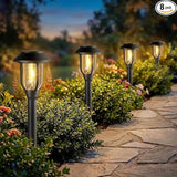 Solar Pathway Lights Outdoor 8 Pack, Warm White Solar Path Lights,Solar Lights Outdoor Waterproof Decorative Landscape Path Lights Auto On/Off, Solar Garden Lights for Yard Walkway Driveway Patio