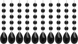 PATIKIL Teardrop Crystal Chandelier Pendants Beads, 10 Pack 145mm Length 38mm Chandelier Prisms Parts Ornaments Hanging Beads for DIY Arts Crafts Decoration, Black