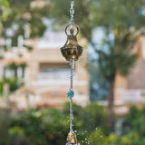 10.5ft Rain Chain for Outside, Rain Chain with 10 Buddha Cups, Adjustable Rain Catcher Chain for Outside, Replacement Downspout for Gutters, Eaves, Drainage
