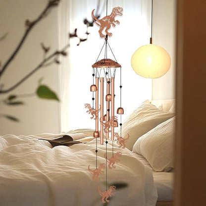 Dinosaur Wind Chimes for Outside Garden Wind Chime Dinosaur Wind Chimes Outdoor Memorial Sympathy Gifts for Women Men Metal Windchimes for Outdoors, Indoors, Patio, Garden, Yard, Home Decor