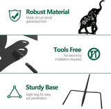 Solar Elephant Garden Stakes Outdoor Solar Decor Metal Elephant Holding Solar Animal Lantern Decorative Garden Metal Animal Stakes Outdoor Elephant Silhouette Stakes
