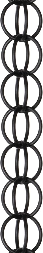 Monarch Rain Chains Aluminum Ring Black Rain Chains for Gutters – 8.5 ft Black Decorative Rainchain Outdoor Durable Heavy Duty Gutter Chain Downspout, Modern Rainchains for Outside