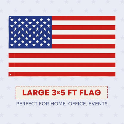 AVOIN colorlife Stars and Stripes US American Flag 3x5 FT Both Sides for Outside, 4th of July Patriotic Memorial Day Large House Flag Yard Outdoor Decoration