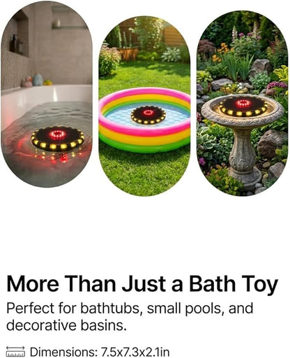 Solar Powered Water Fountain for Kids Bath, Multiple Spray Patterns, Floating Pump, PP, Weather Resistant, for Tub and Garden