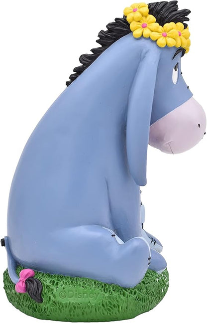 Disney Eeyore Daisy Crown Welcome Everyday Outdoor Garden Statue, 10 inches Tall, Officially Licensed Disney Product