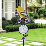 Outdoor Thermometer, Hummingbird Outside Thermometer with Garden Stake, 35" Tall No Battery Needed Wall Thermometer for Yard Patio Decor