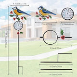 Hummingbird Outdoor Thermometer, 35" Tall No Battery Needed Outside Thermometer with Garden Stake, Indoor Wall Thermometer for Yard Patio Decor