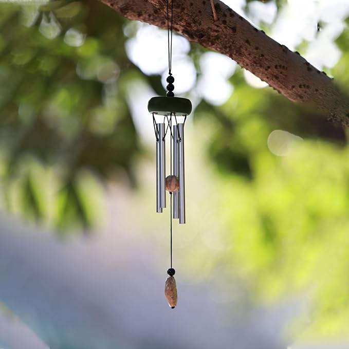 Small Wind Chimes for Outside,Mini Wind Chimes for Indoor,with Wind Catcher, Suitable as A Gift,Christmas Windchimes Indoors Gifts for Unisex (Green)