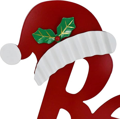 Christmas Joy Garden Stake, Metal Joy Sign Hanging Wall Decor, 19"H Xmas Yard Sign Merry Christmas Outdoor Decorations for Garden Lawn Patio Lawn Pathway (red joy)