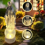 Solar Garden Decor Virgin Mary Figure with Lights,Blessed Mother Outdoor Statue for Home/Garden Decor, Gift for Women/Monther(11.22" H)