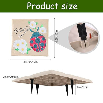 4Pcs Large Stepping Stones Outdoor Garden Walkway, Durable Plastic Pavers for Patio, Pathway, and Landscaping, Weatherproof Stepping Stones with Ground Stakes for Easy Installation (Square Butterfly)
