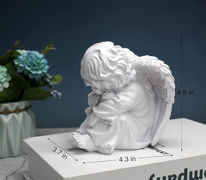 Praying Angels Figurine, Garden Angel Statues, Waterproof Kneeling Angel Sculpture, Outdoor Decor Ornament for Patio Lawn Yard Porch Decorations