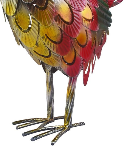 Metal Rooster Statue Garden Chicken Sculpture Decoration Metal Yard Art for Yard Outdoor Indoor Decoration (#F)