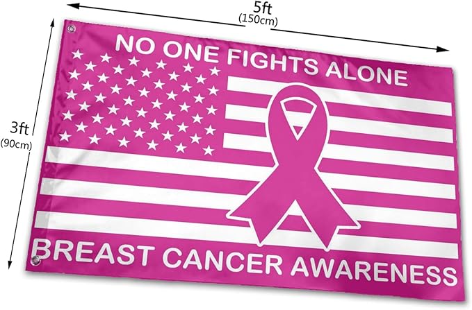 Breast Cancer Awareness Flag 3x5 Ft Outdoor Indoor With Grommet Pink Ribbons Garden Yard Banner Decorative Sign