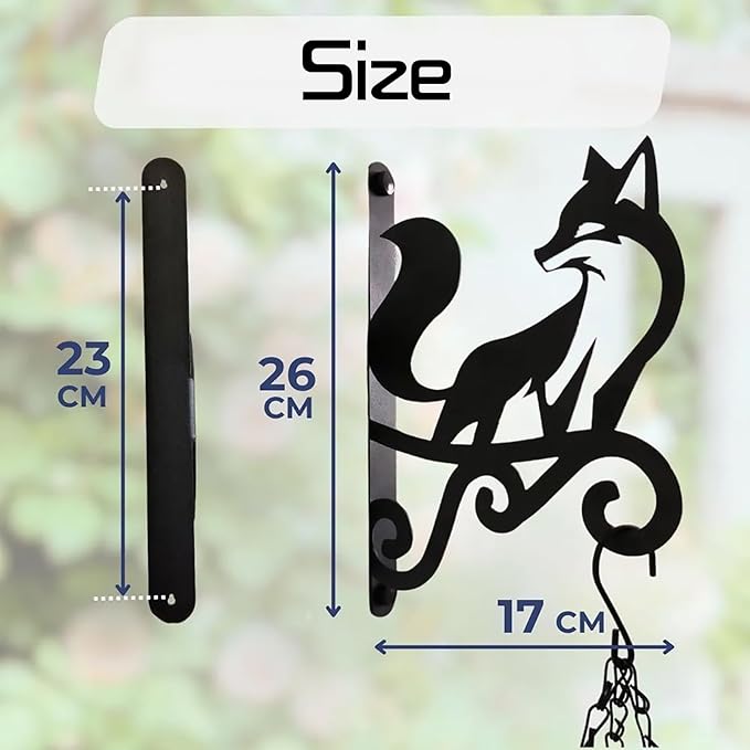 Looking Back at The Fox Iron Plant Hangers Hooks for Outdoor -10inch Hanging Plants Flower Fern Pots Lantern Bird Feeder Wind Chimes for Porch Garden Farmhouse