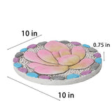 Succulent Pattern Cement Stepping Stones - Garden Stepping Stones Outdoor Pavers for Outside Walkway Gifts for Grandma Garden Stones Decorative Sculpture Yard Art 0.75 * 10 * 10 Inch
