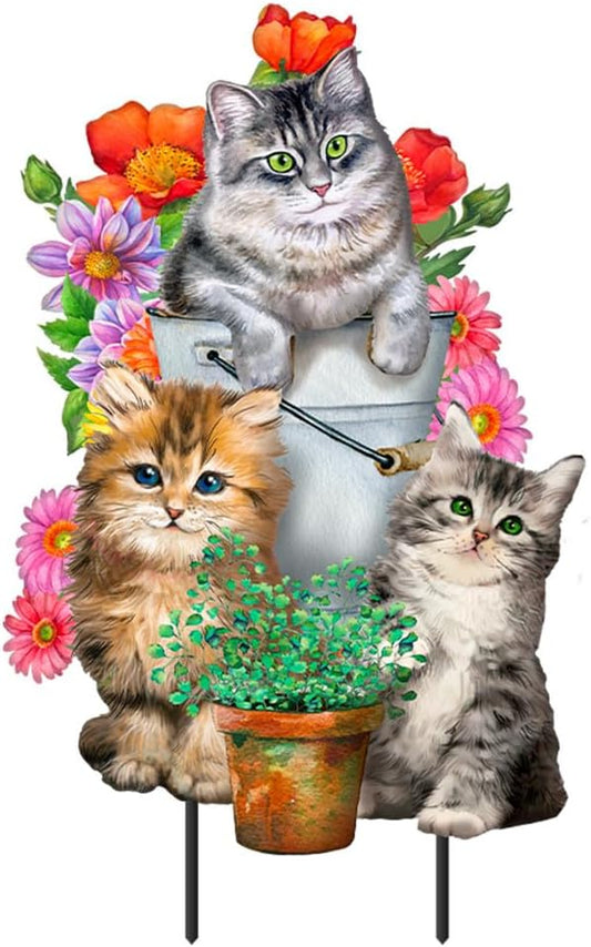 Briarwood Lane Garden Cats Metal Art