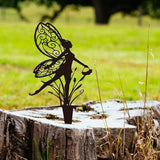 Outdoor Flower Fairies Terrace Iron Art Silhouette Ornament Crafts Garden Metal Outdoor Decoration Lawn Patio (B)