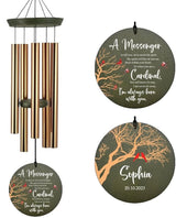ASTARIN Cardinal Memorial Wind Chimes, 36" Personalized Name Sympathy Wind Chime, Windchimes in Memory of Loved One, Bereavement Condolence Gift for Loss Mom Dad Sister Son(Produced in USA)