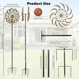 VEWOGARDEN Garden Metal Wind Spinners Outdoor Kinetic Wind Sculptures & Spinners for Yard Lawn Patio Decorations, Copper Green