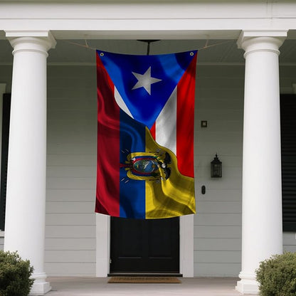 Puerto Rican Puerto Rico And Ecuador Flag 3x5 Ft Double-Sided Printed Indoor/Outdoor Flag Polyester Fabric Decorative Banner With 2 Brass Grommets 3x5 Foot National Flags For Outside